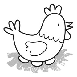 Раскраска Курица высиживает цыплят