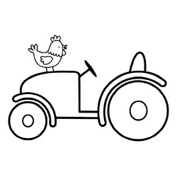 Курица на тракторе