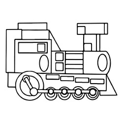 Раскраска Простой локомотив