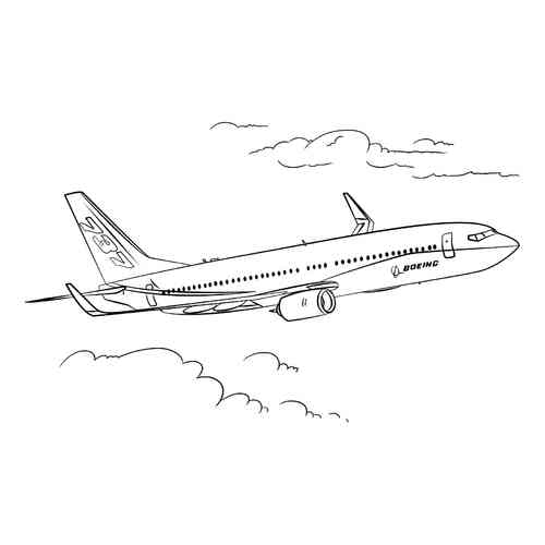 Раскраска Боинг 747-400 | распечатать раскраски для детей