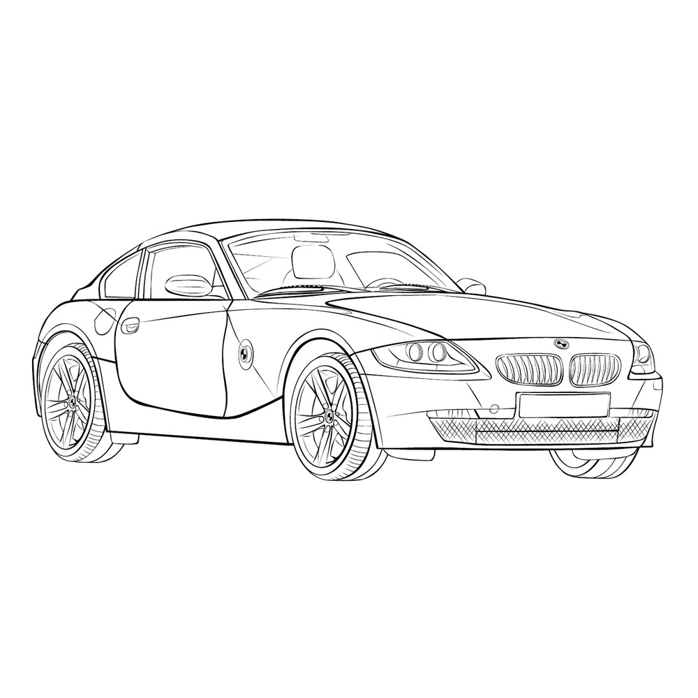 Раскраска Кроссовер BMW X6 – Развивающие иллюстрации