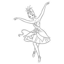 Раскраска Балерина принцесса Тиана