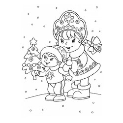 Снегурочка с маленьким мальчиком