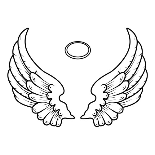 Простые ангельские крылья и нимб