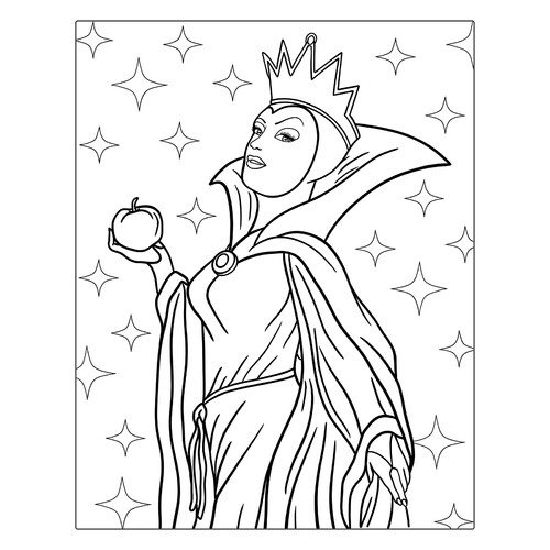 Раскраска Малефисента держит отравленное яблоко