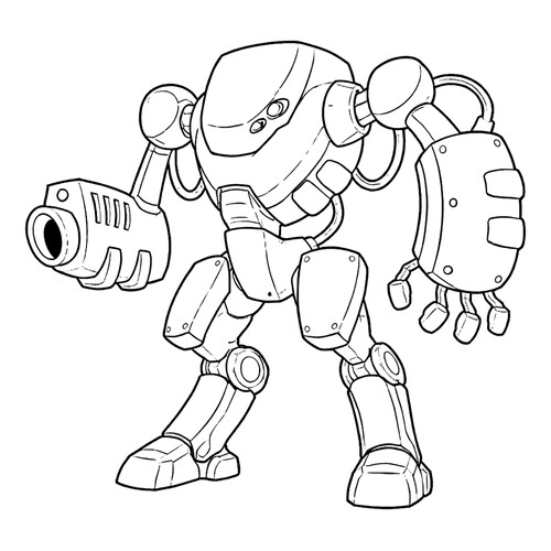 Раскраска Робот с бластером