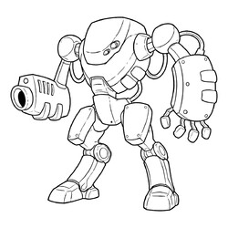 Раскраска Робот с бластером