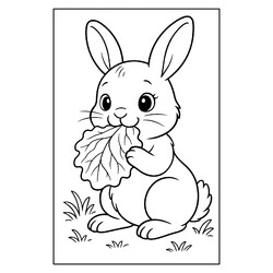 Зайчиха ест капустный лист