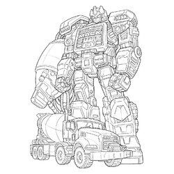 Раскраска Трансформер-бетономешалка