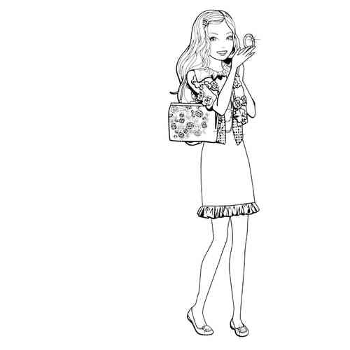 Раскраска Задумчивая Barbie в кресле распечатать или скачать