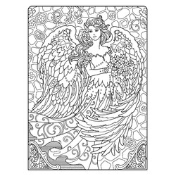 Ангел с красивыми крыльями и с цветами