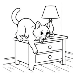 Кот на тумбочке