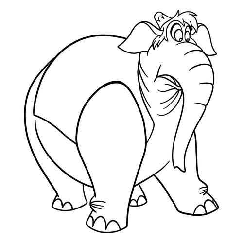 Раскраска Слон из Аладдина