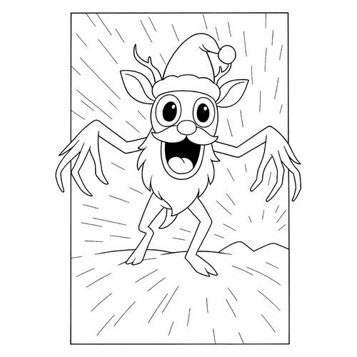 Раскраска Вендиго Санта из 99 ночей в лесу