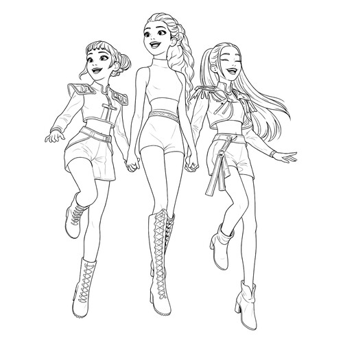 Раскраска Хантрикс поют