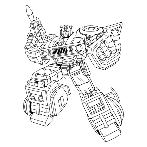 Раскраска Крутой трансформер Джаз