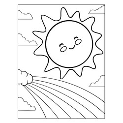 Раскраски Солнца для детей | распечатать