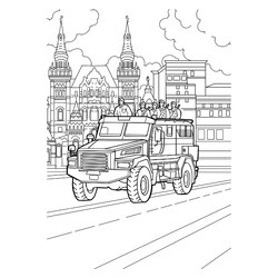 Раскраска Защищенное транспортное средство на Красной площади