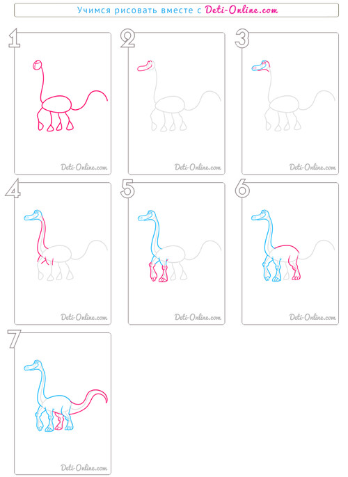 Как нарисовать динозавра Арло