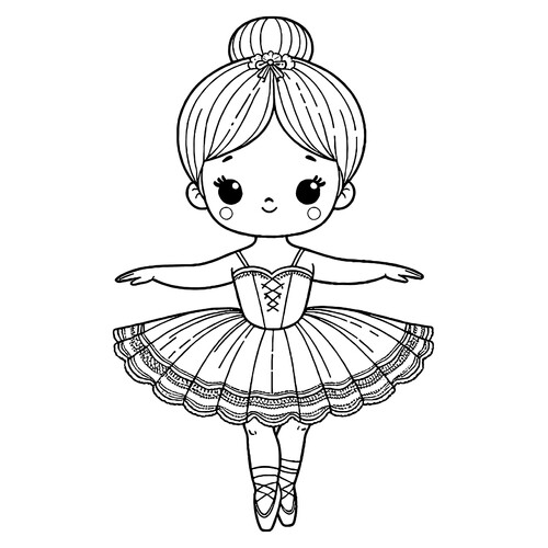 Раскраска Кукла балерина