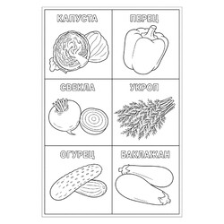 Раскраска Коллекция овощей
