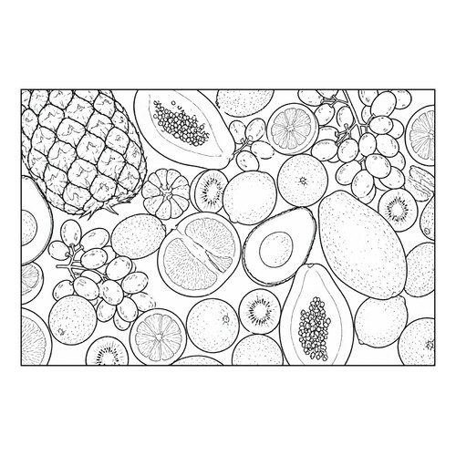 Раскраска Фруктовый коллаж