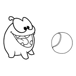 Раскраска Ам Ням и тенисный мяч