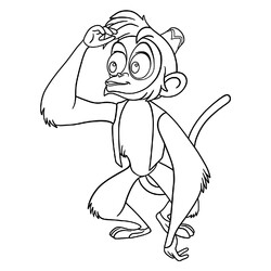 Раскраска Абу - обезьянка Аладдина