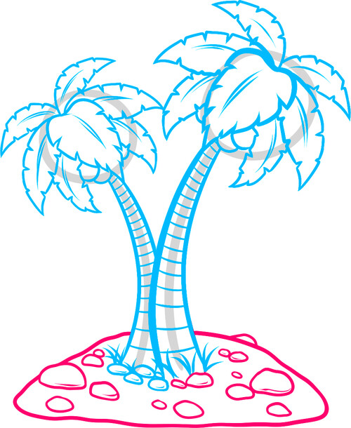 Как нарисовать пальмы 7