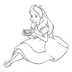 Алиса с чашкой чая