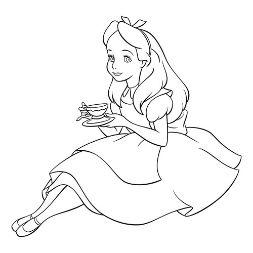 Алиса с чашкой чая
