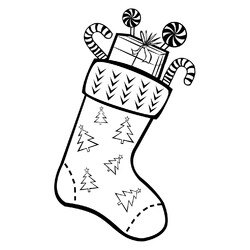 Рождественский носок с елками