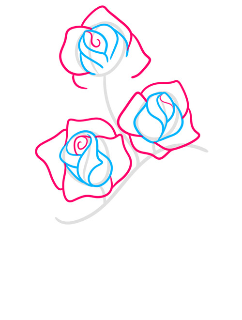 Как нарисовать букет цветов для мамы 3
