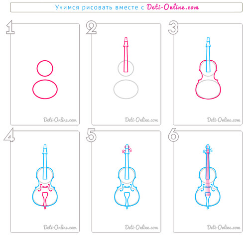 Виолончель — раскраска для детей. Распечатать бесплатно.