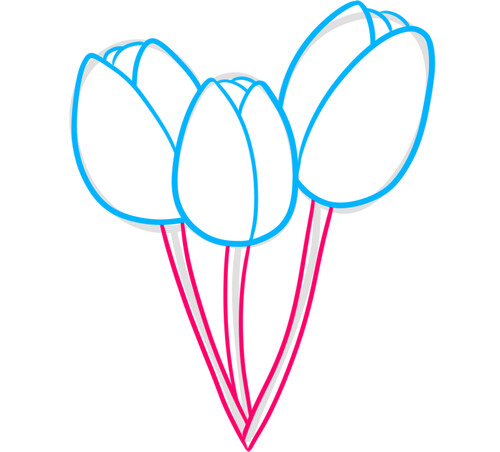 Как нарисовать весенние тюльпаны 6