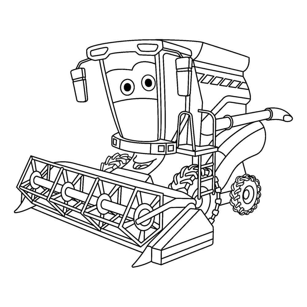 Раскраска Милый комбайн распечатать раскраски для детей