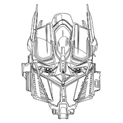Раскраска Лицо Оптимуса Прайма