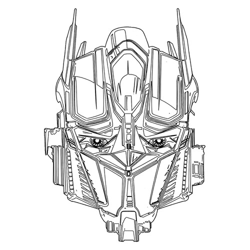 Раскраска Лицо Оптимуса Прайма