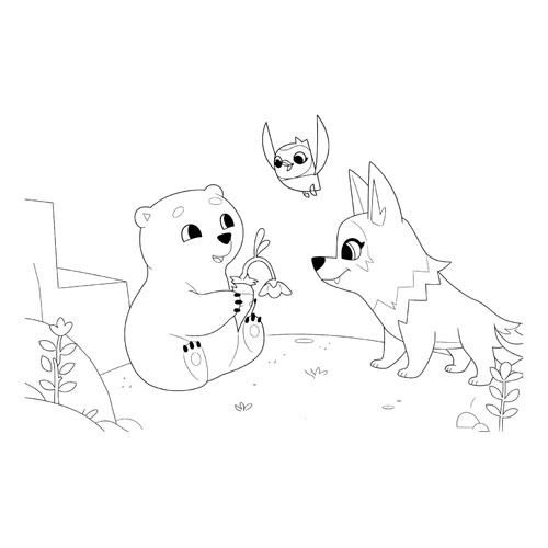 Раскраска Умка, Ильма и Пычик