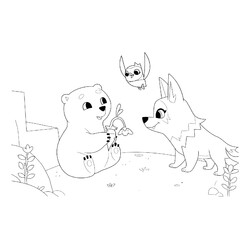 Раскраска Умка, Ильма и Пычик