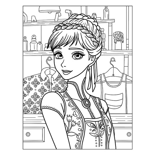Раскраска Принцесса Анна - красавица