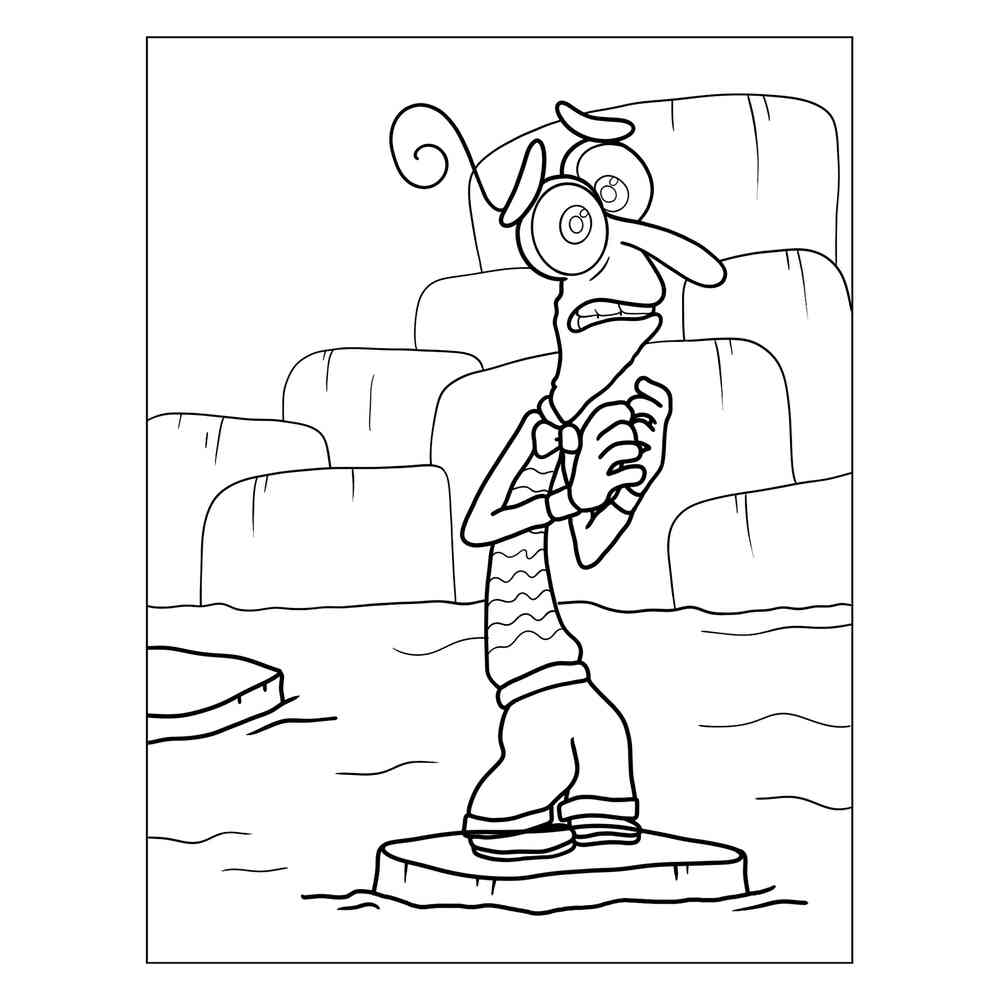 Раскраска Эмоция Страх плывёт | распечатать раскраски для детей