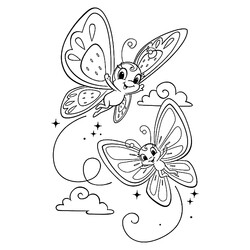 Раскраски бабочки для печати