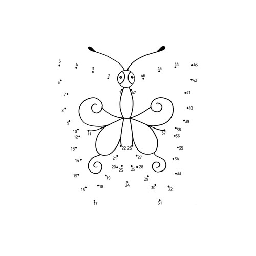 Раскраска по цифрам Бабочка