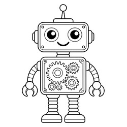 Раскраска Робот с шестерёнками