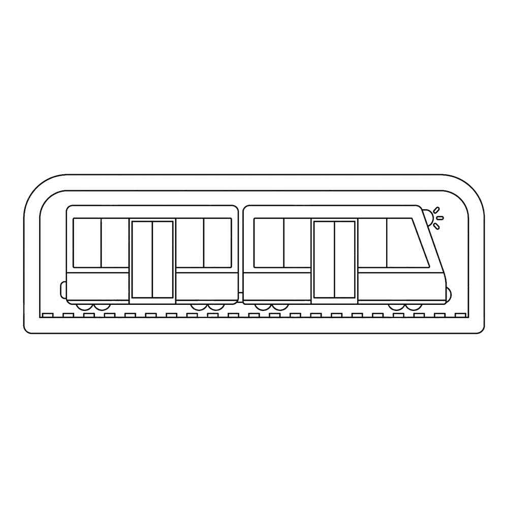 Раскраска поезд на станции метро - скачать и распечатать в формате А4