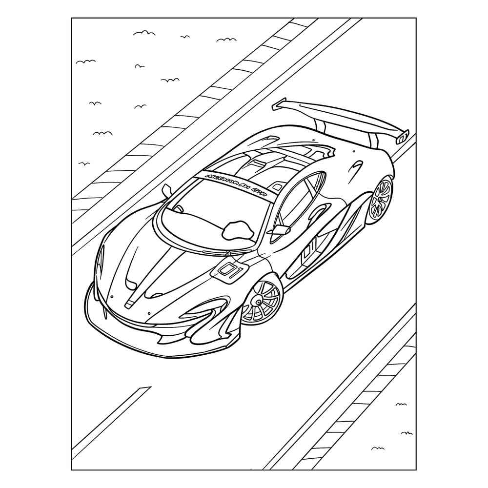 Раскраска Макларен P1 GTR на гоночной трассе | распечатать раскраски ...