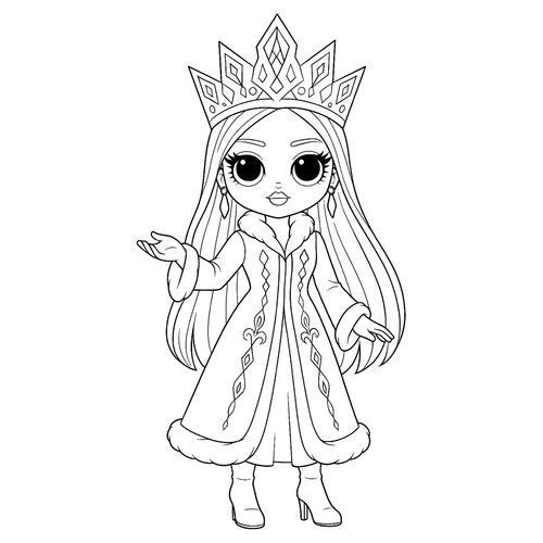 Раскраска ЛОЛ ОМГ Снежная королева
