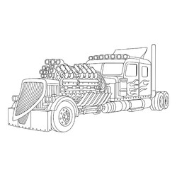 Раскраска Мощный грузовик Тор-24