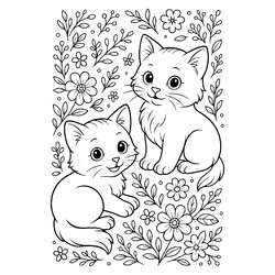 Котята в цветах